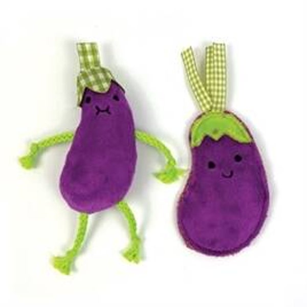 HAPPY PET TABBY PATCH AUBERGINES MET CATNIP 12 CM EN 15 CM