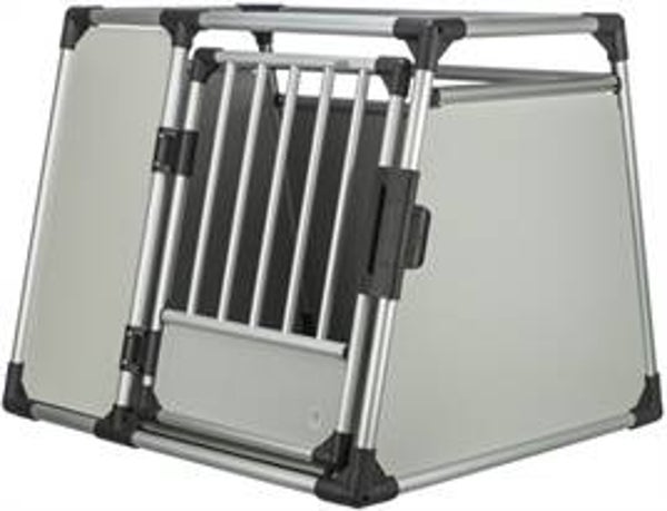 TRIXIE VERVOERSBOX ALUMINIUM ZILVER / LICHTGRIJS 97X88X75 CM