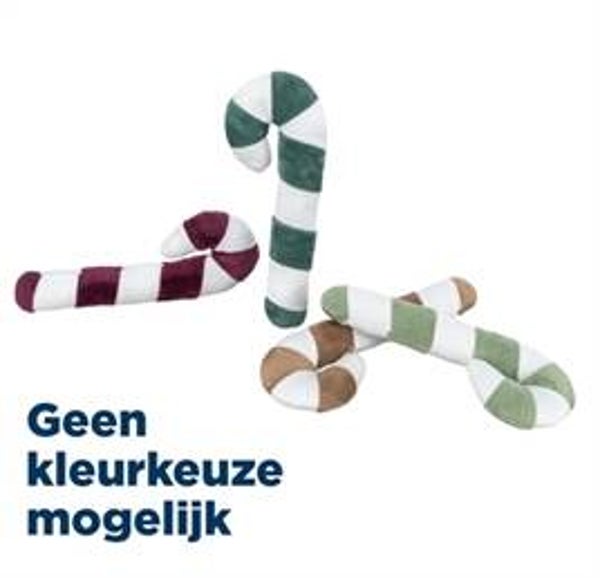 TRIXIE XMAS CANDY CANE KERSTSTOK MET CATNIP PLUCHE ASSORTI 17,5 CM