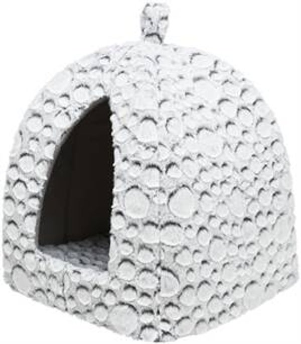 TRIXIE KATTENMAND IGLO MILA PLUCHE WIT / GRIJS 32X32X42 CM