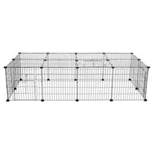 TRIXIE REN MET AFDEKKING METAAL ZWART 152X72X38 CM