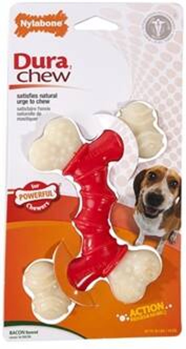 NYLABONE EXTREME CHEW VOOR HARDE BIJTERS BACONSMAAK TOT 16 KG 14X9,5X2 CM