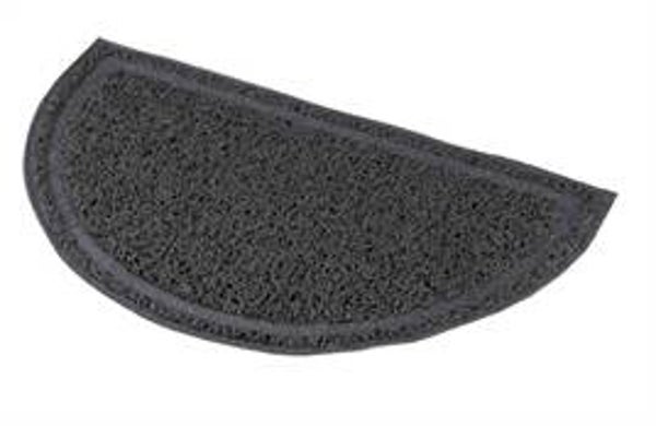 TRIXIE SCHOONLOOPMAT VOOR KATTENBAKKEN HALFROND PVC ANTRACIET 41X25 CM 2 ST