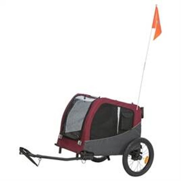 TRIXIE HONDENFIETSKAT GRIJS / ROOD 76/136X66X74 CM