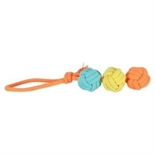 ZOLUX FLOSTOUW TWIST MET 3 TOUWBALLEN MEERKLEURIG 43X7X7 CM