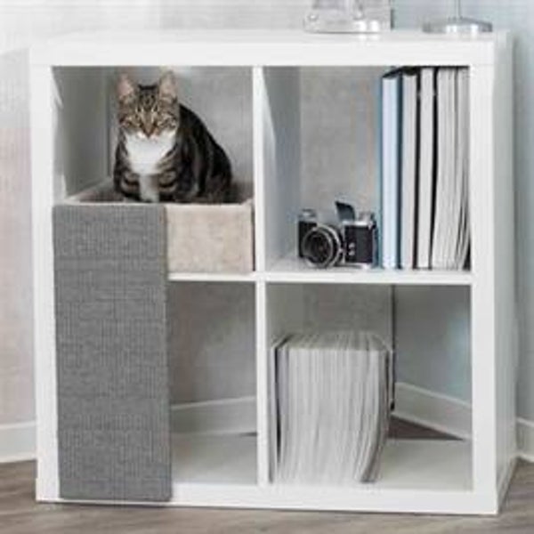 TRIXIE MAND VOOR KASTEN MET KRABPLANK LICHTGRIJS 37X33X48 CM