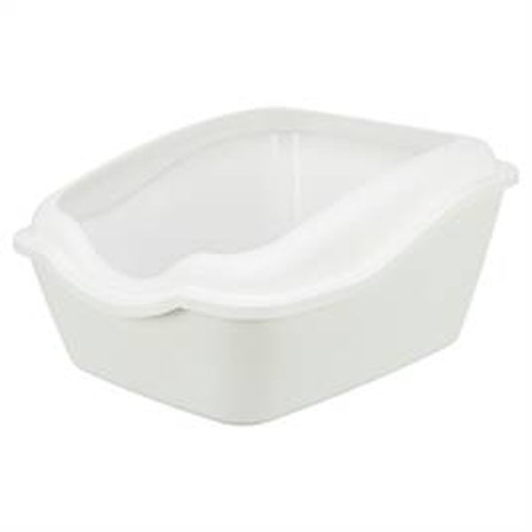 TRIXIE KATTENBAK CLEANY CAT MET RAND WIT 54X45X29 CM