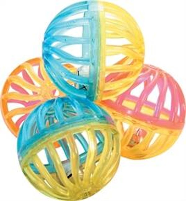 ZOLUX KATTENSPEELGOED BAL TWIST MET BEL ASSORTI 4 CM 4 ST