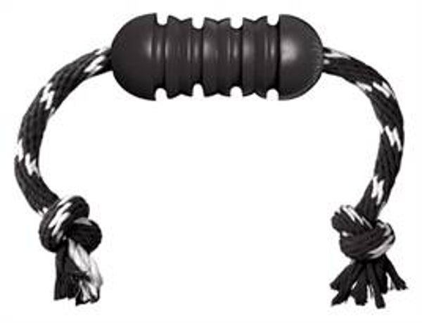 KONG EXTREME DENTAL MET TOUW ZWART / WIT 12X5X5 CM