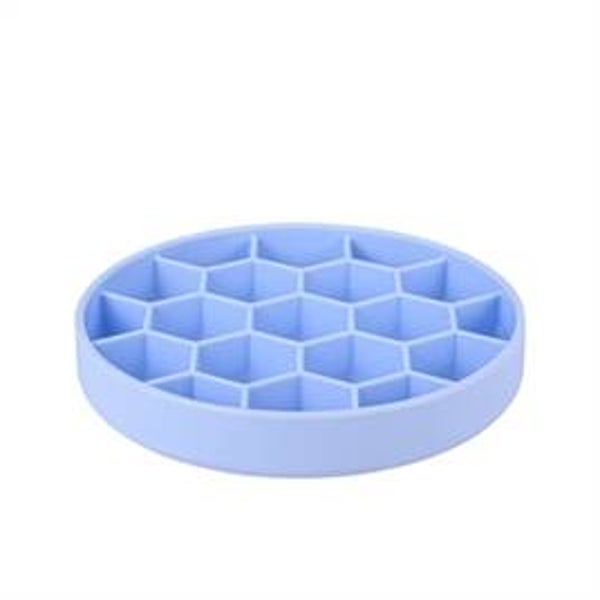 ZOLUX VOERBAK HOND SLOW FEED MET ZUIGNAPPEN SILICONE BLAUW 21,5X21,5X4,5 CM