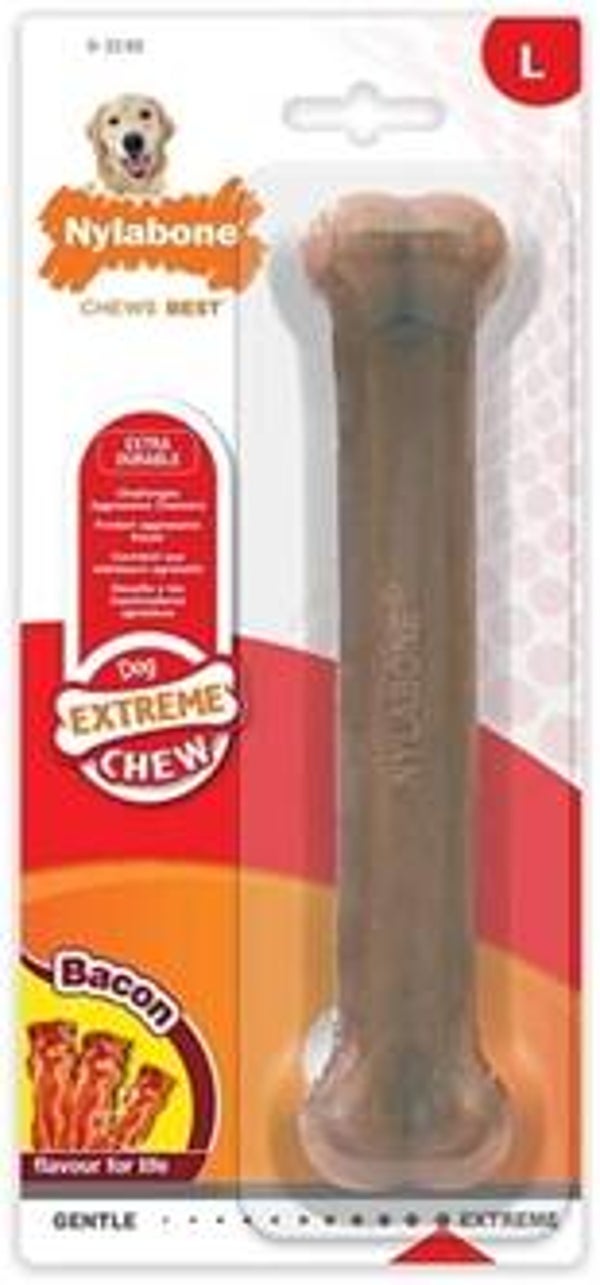 NYLABONE DURA CHEW VOOR HARDE BIJTERS BACONSMAAK TOT 23 KG