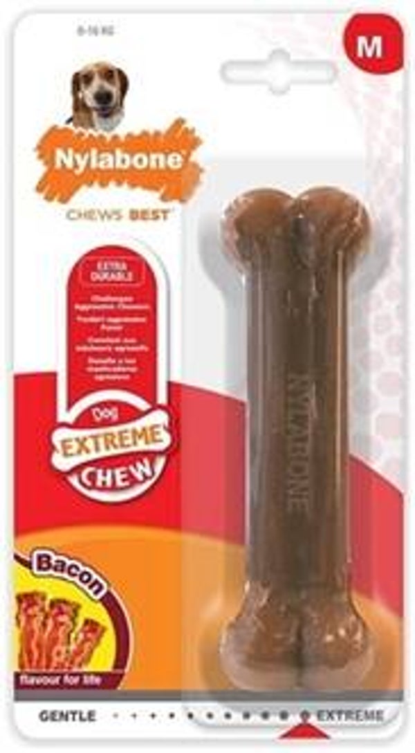 NYLABONE DURA CHEW VOOR HARDE BIJTERS BACONSMAAK TOT 16 KG