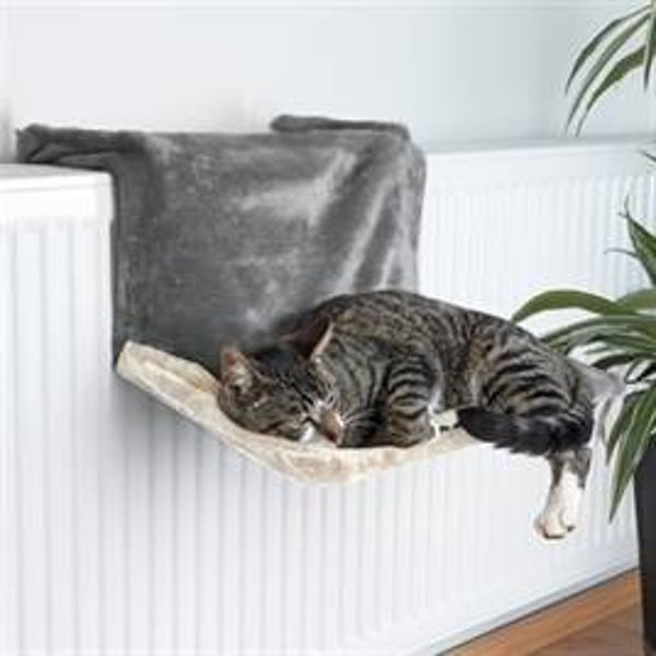 TRIXIE RADIATOR HANGMAT PLUCHE GRIJS / LICHTGRIJS 45X31X24 CM