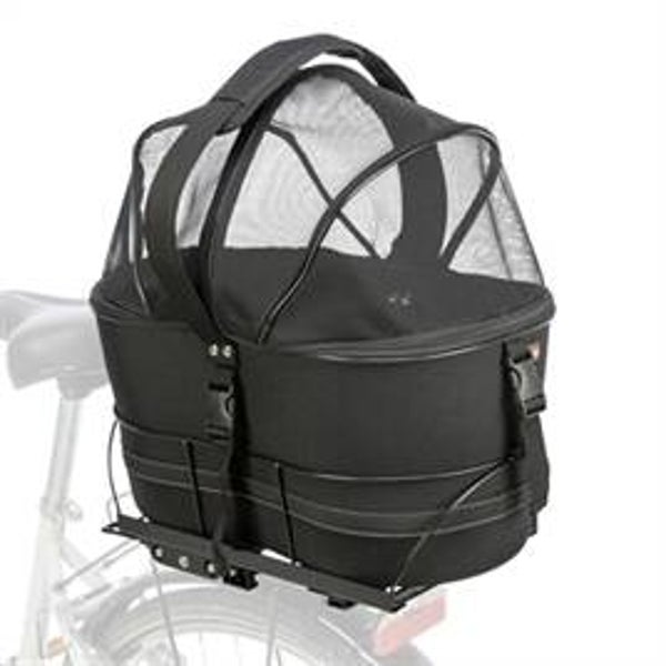TRIXIE FIETSMAND ACHTEROP ZWART MET KUSSEN EN KAP 29X42X48 CM