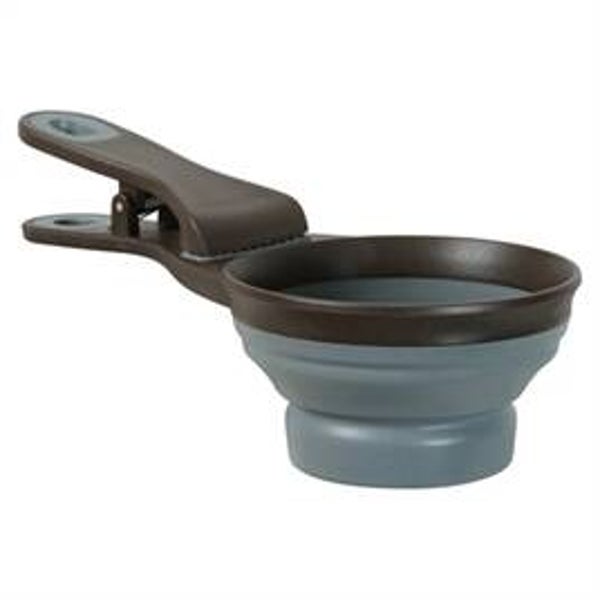 ZOLUX VOERSCHEP 2 IN 1 SCHEP / AFSLUITKLEM SILICONE GRIJS 19,5X10X4 CM