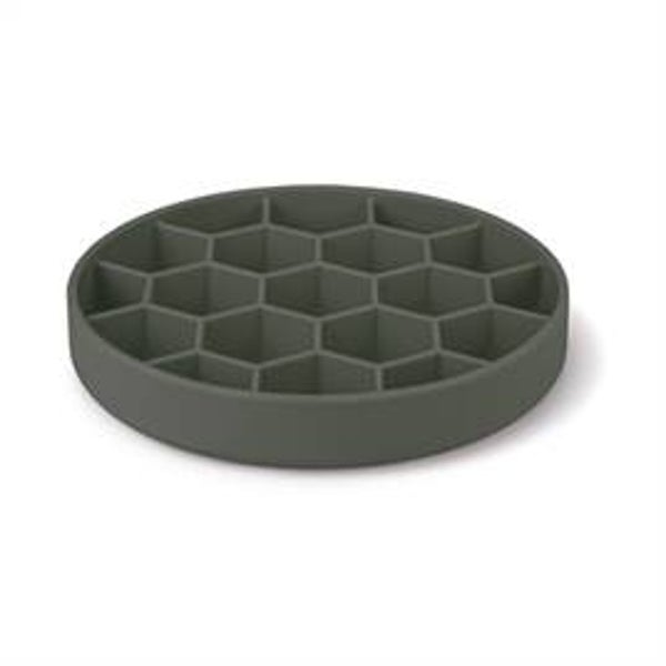 ZOLUX VOEBRAK HOND SLOW FEED MET ZUIGNAPPEN SILICONE GRIJS 21,5X21,5X4,5 CM
