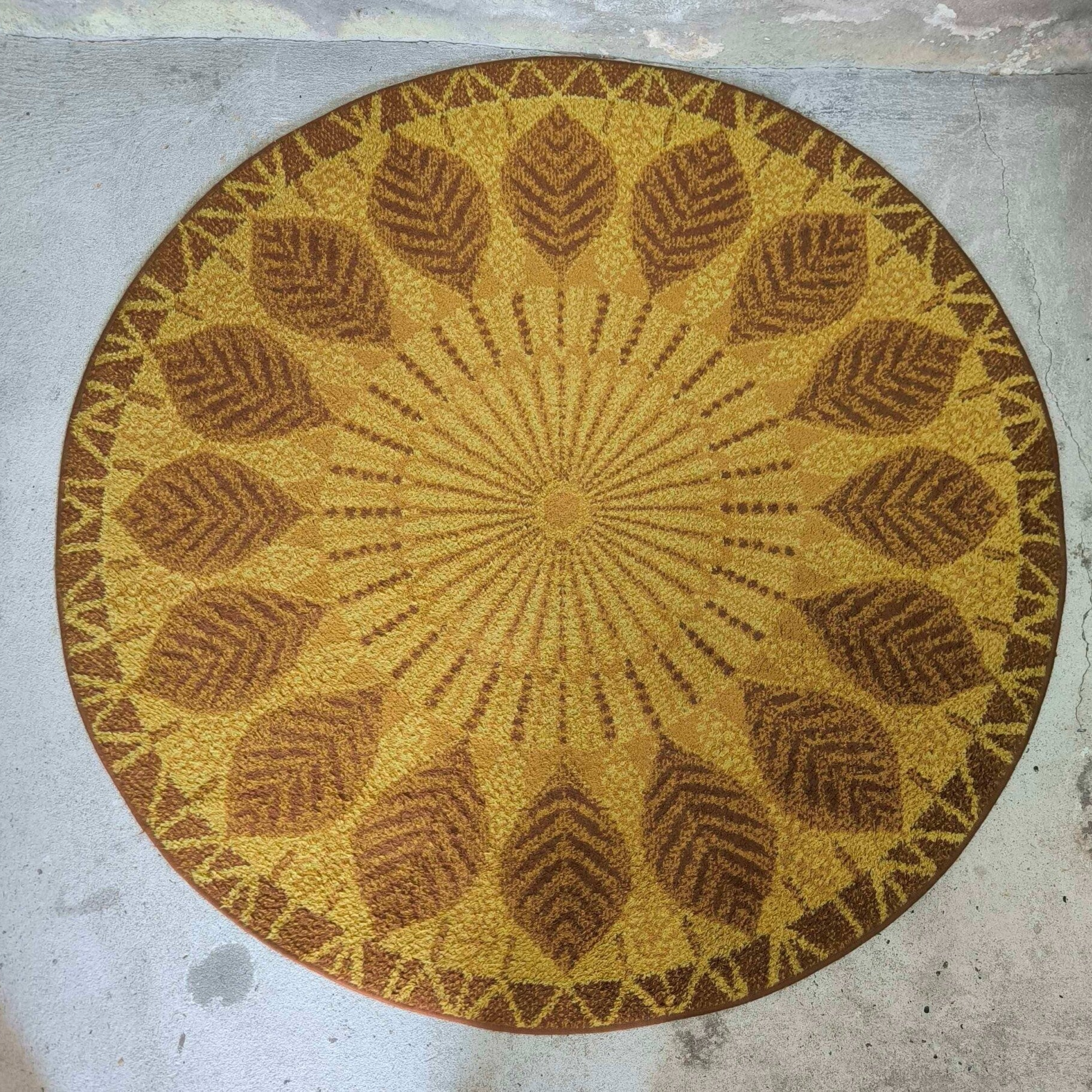 Tapis rond vintage des années 70 style Desso