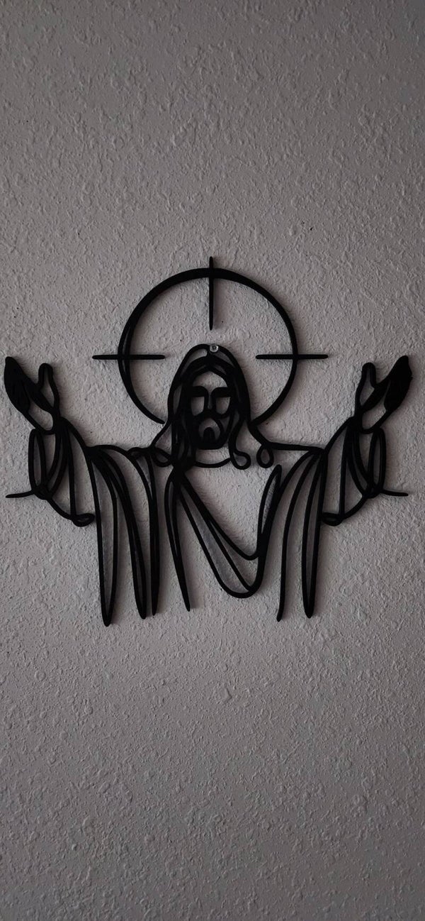 3D Printed Jesus Wall Art - 13.5 x 12 Inch
