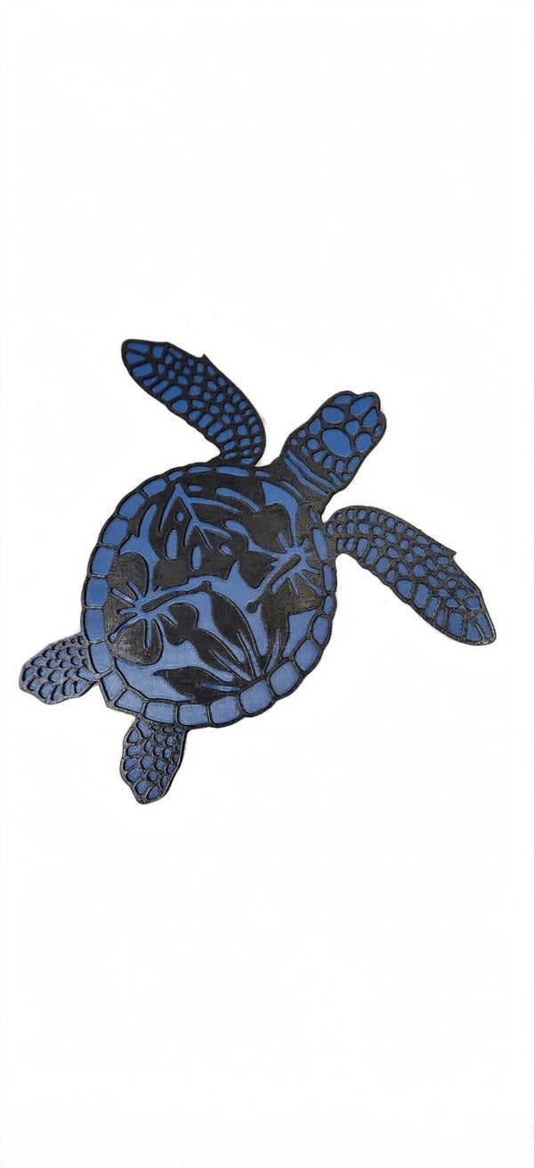 3D Printed Sea Turtle Wall Art - 8.5 x 9 Inch