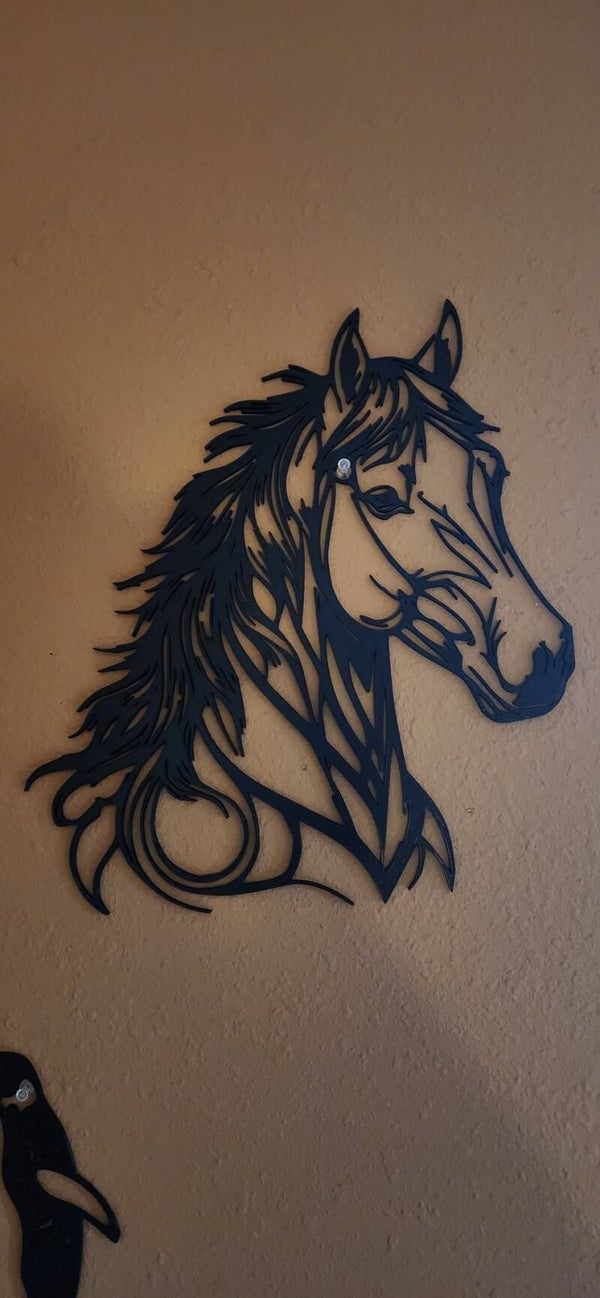 Horse Wall Art, 11.5 x 12.5 Inch, black