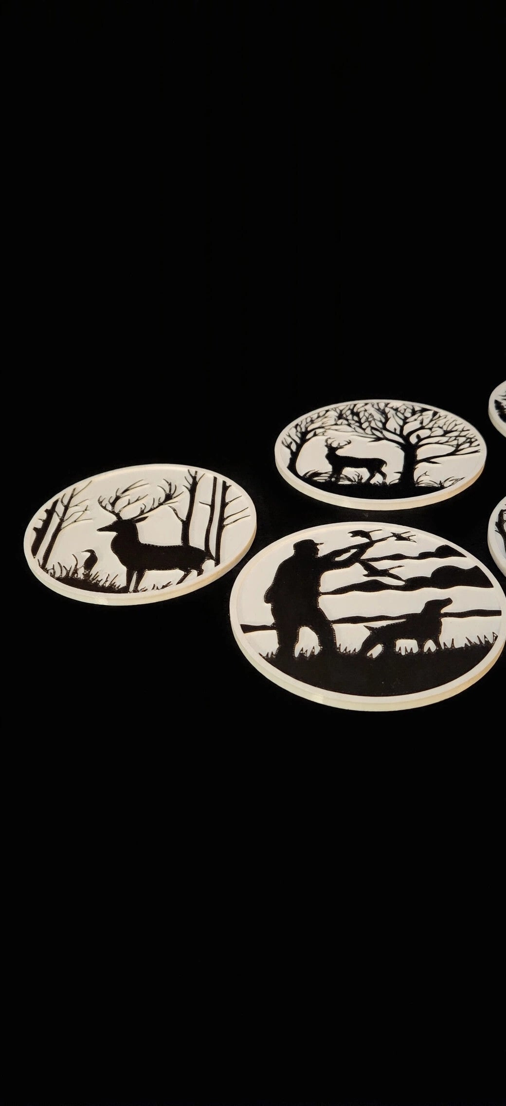 3D Printed Wildlife Coasters Set of 6 with Holder