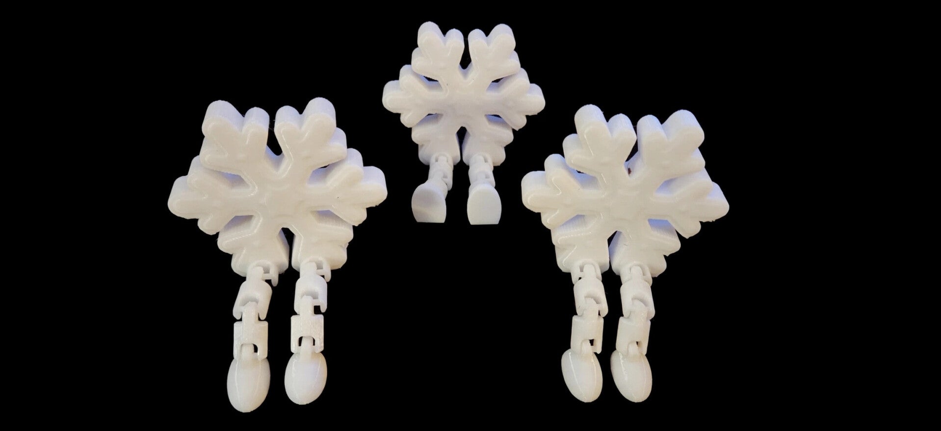 3D Printed Snowflake Flexi Fidgets - 3 Pack