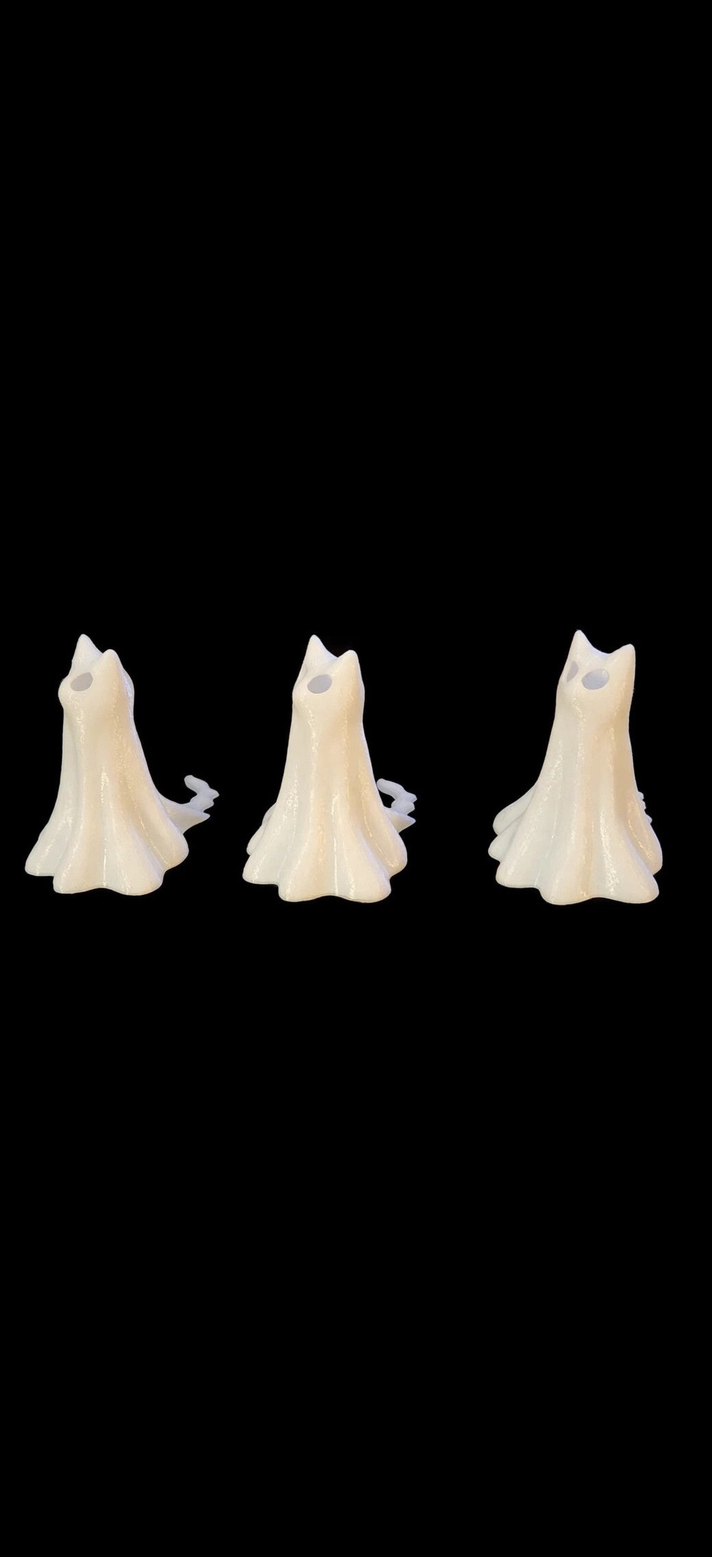 3D Printed Ghost Cats - 3 Piece Set - 2 Inch