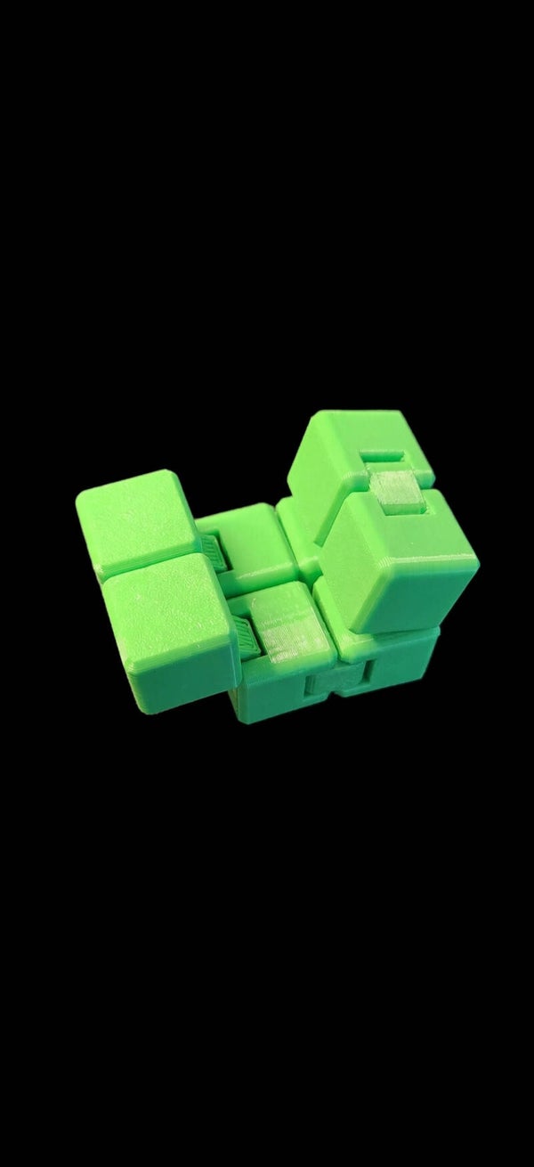3D printed fidget toy block green
