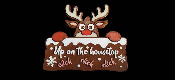 3D Printed Reindeer "Up on the Housetop" Christmas Wall Plaque
