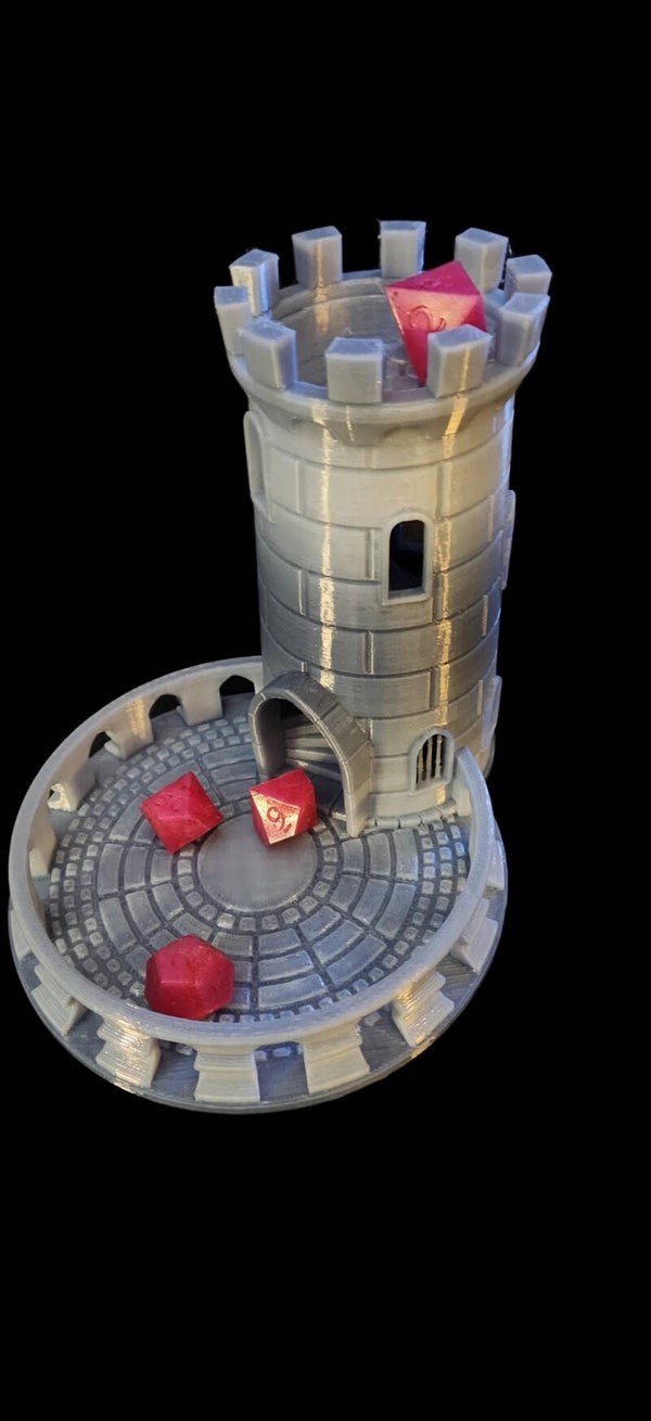 3d printed Dice tower Grey