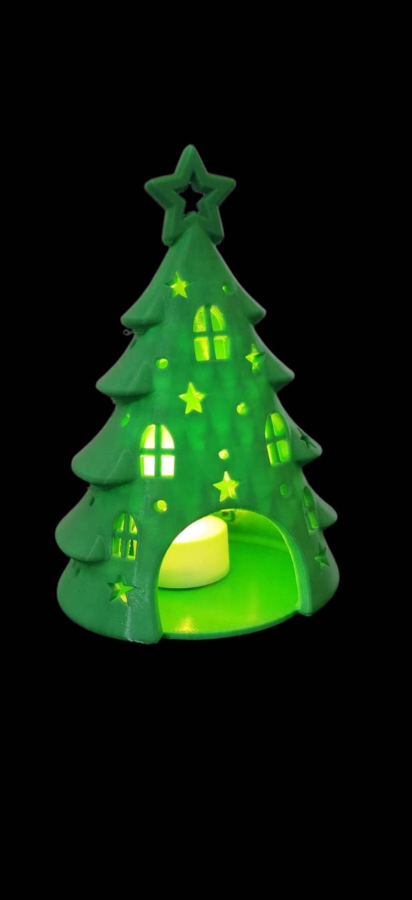 3D Printed Christmas Tree Tea Light Holder