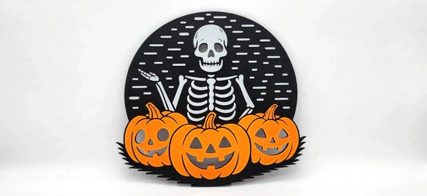 3D Printed Halloween Skeleton & Pumpkins Decoration