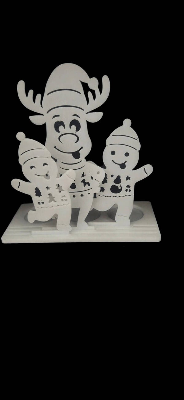 3d printed Snow/reindeer display tea light