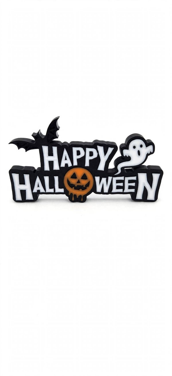 3D Printed Happy Halloween Standing Sign