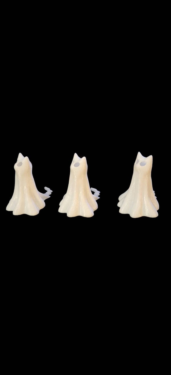 3D Printed Ghost Cats - 3 Piece Set - 2 Inch