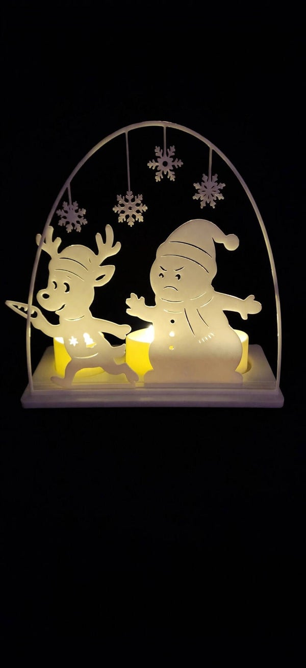 3D Printed Reindeer Thief Tea Light Holder with LED Tea Lights