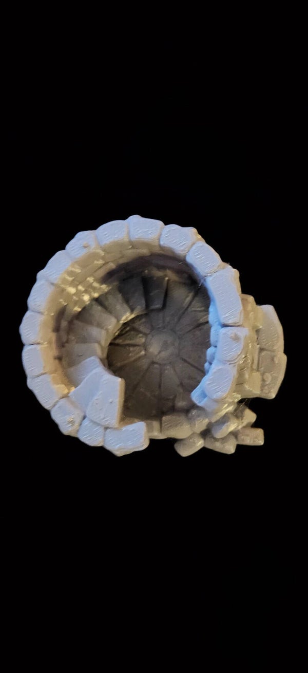 3D Printed Ruined Castle Tower Terrain - 3 Inch