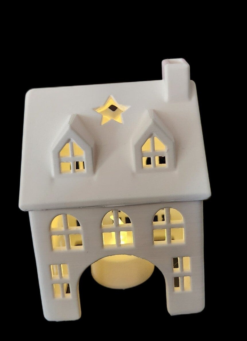 3D Printed Christmas House Tea Light Holder