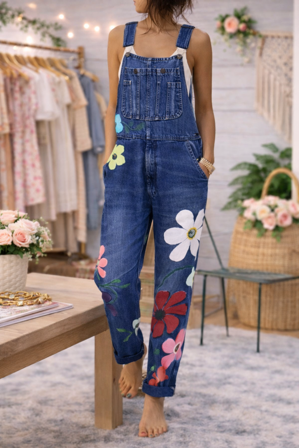 The Wildflower Denim Overalls