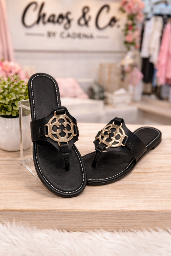 🖤 Midnight Luxe Chain Sandals