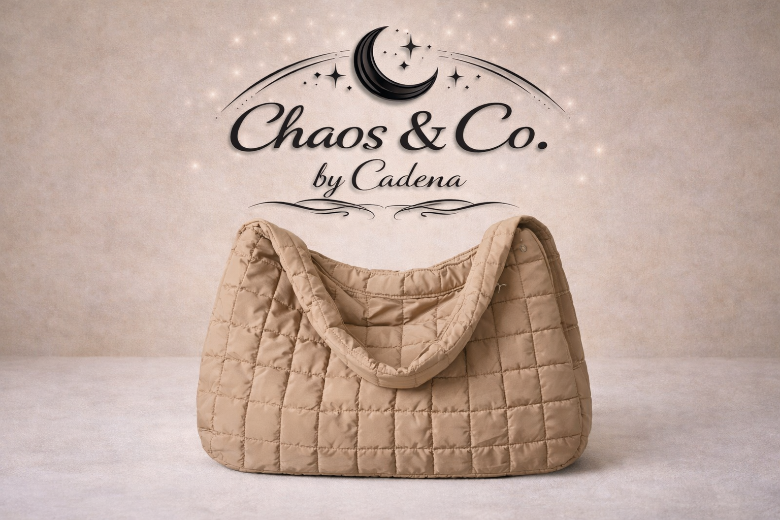 Soft Beige Cloud Quilt Hobo Shoulder Bag