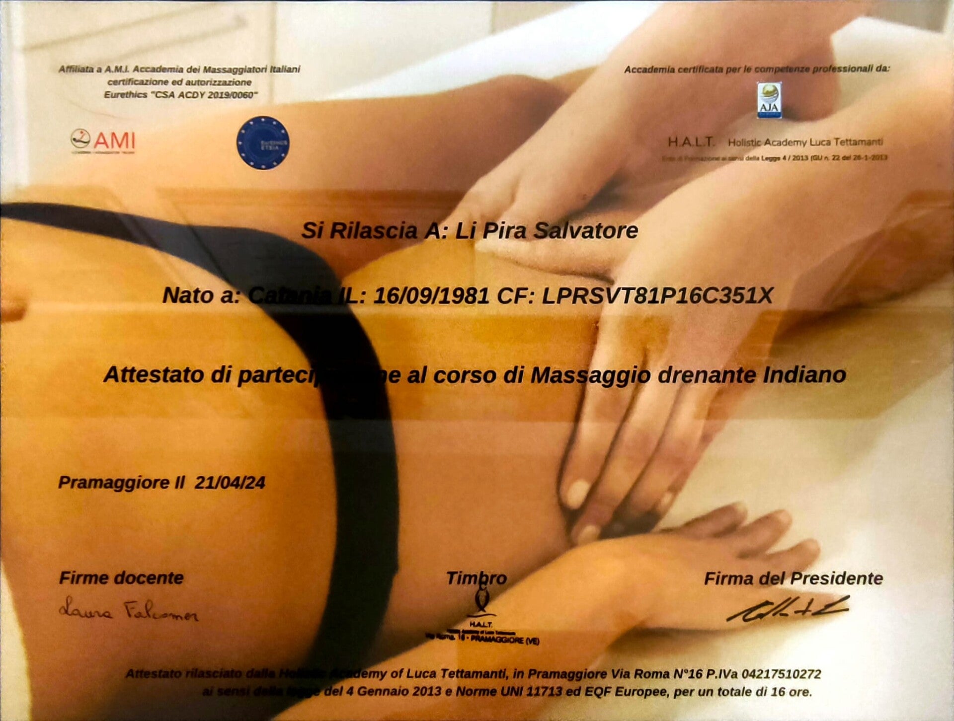 Attestato Massaggio Drenante