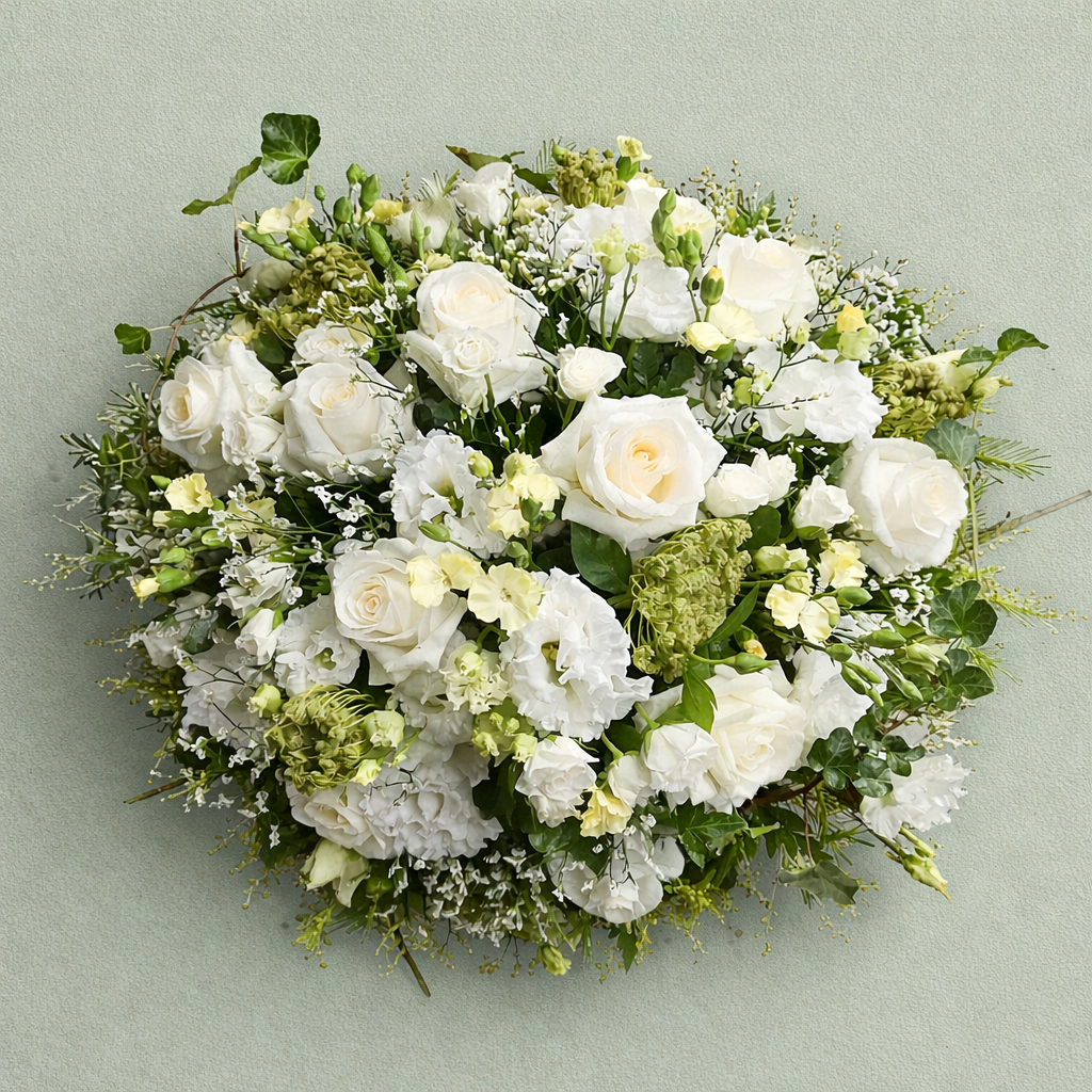 Coussin blanc et vert