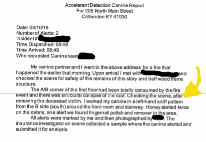 It states that Honey alerted on two spots.