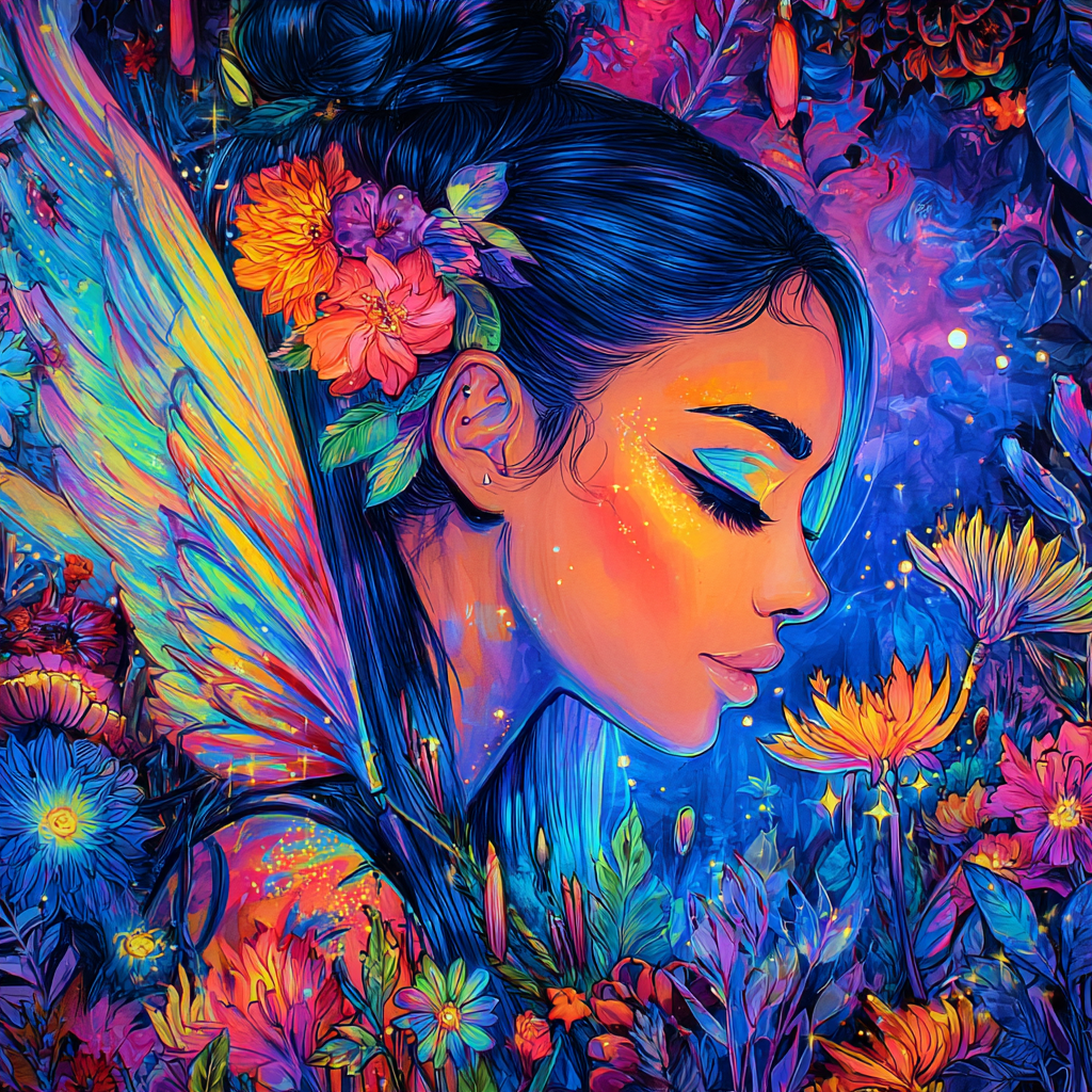 Midnight Bloom by Lisa Morgan Ai - 80 x 80