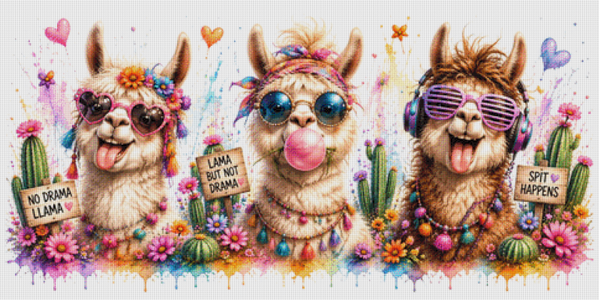 The Loony Llama Crew by DPK - 120 x 60 - 213 Farben