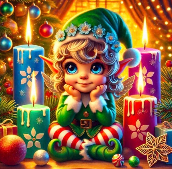 Christmas Wish Elf by DPK - 60 x 60