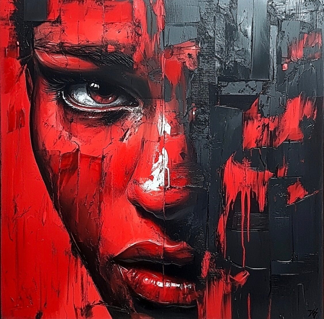 Crimson Silence by DPK - 60 x 60