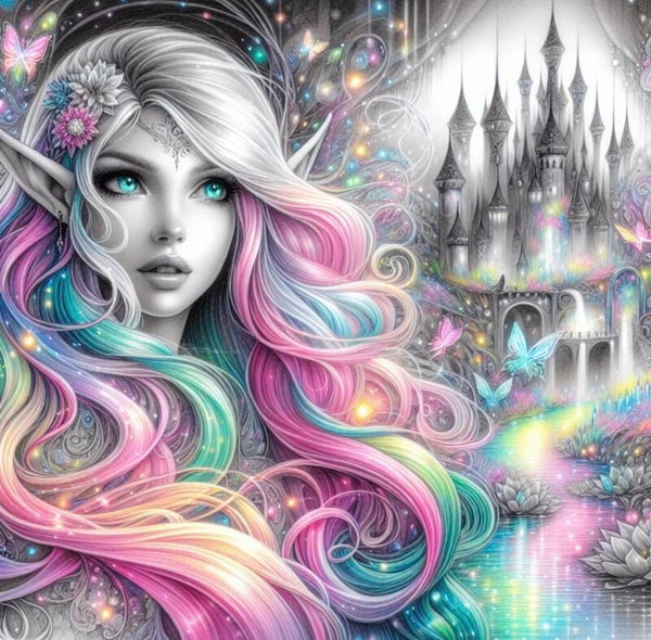 Rainbow Elven Queen by DPK - 80 x 80