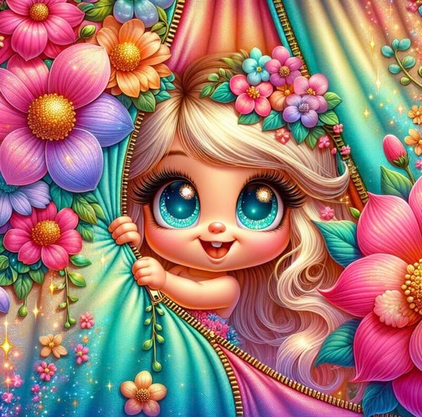 Little Blossom Peek by DPK - 50 x 50